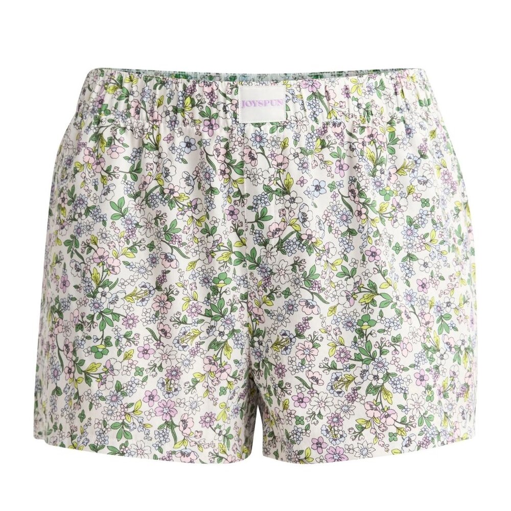 Joyspun Sleep Shorts Women Floral Print Boxers Lounge Bottoms PJ Size M 3"inseam